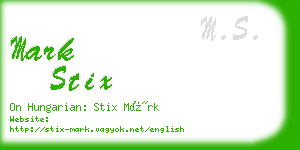 mark stix business card